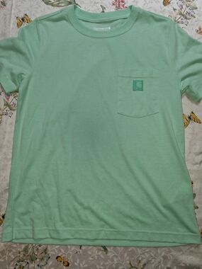 Carhartt Womens Light Mint Green Pocket Tee